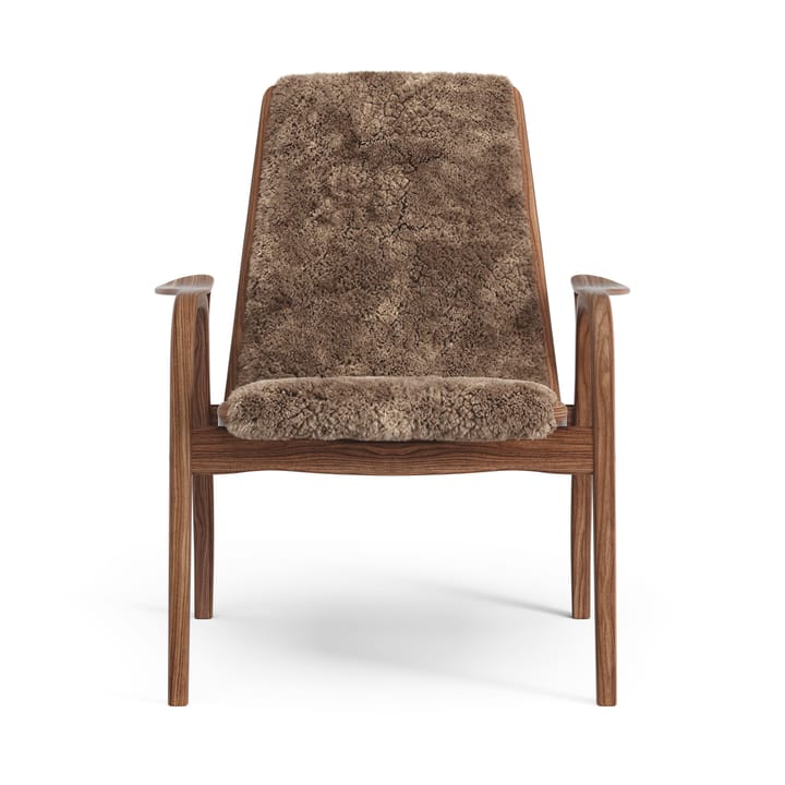Sillón Laminett nogal aceitado/piel de oveja, Sahara (marrón turrón) Swedese