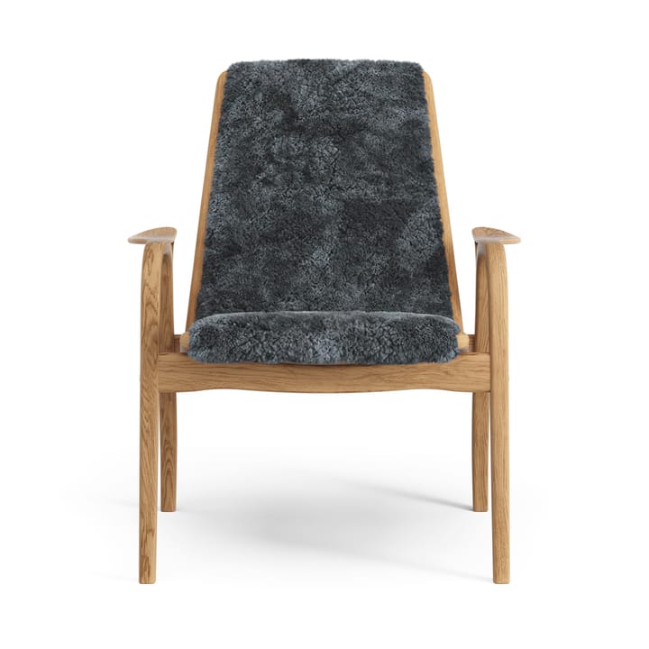 Sillón Laminett roble aceitado/piel de oveja, Charcoal (gris oscuro) Swedese