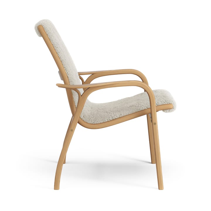Sillón Laminett roble aceitado/piel de oveja, Moonlight (beige) Swedese