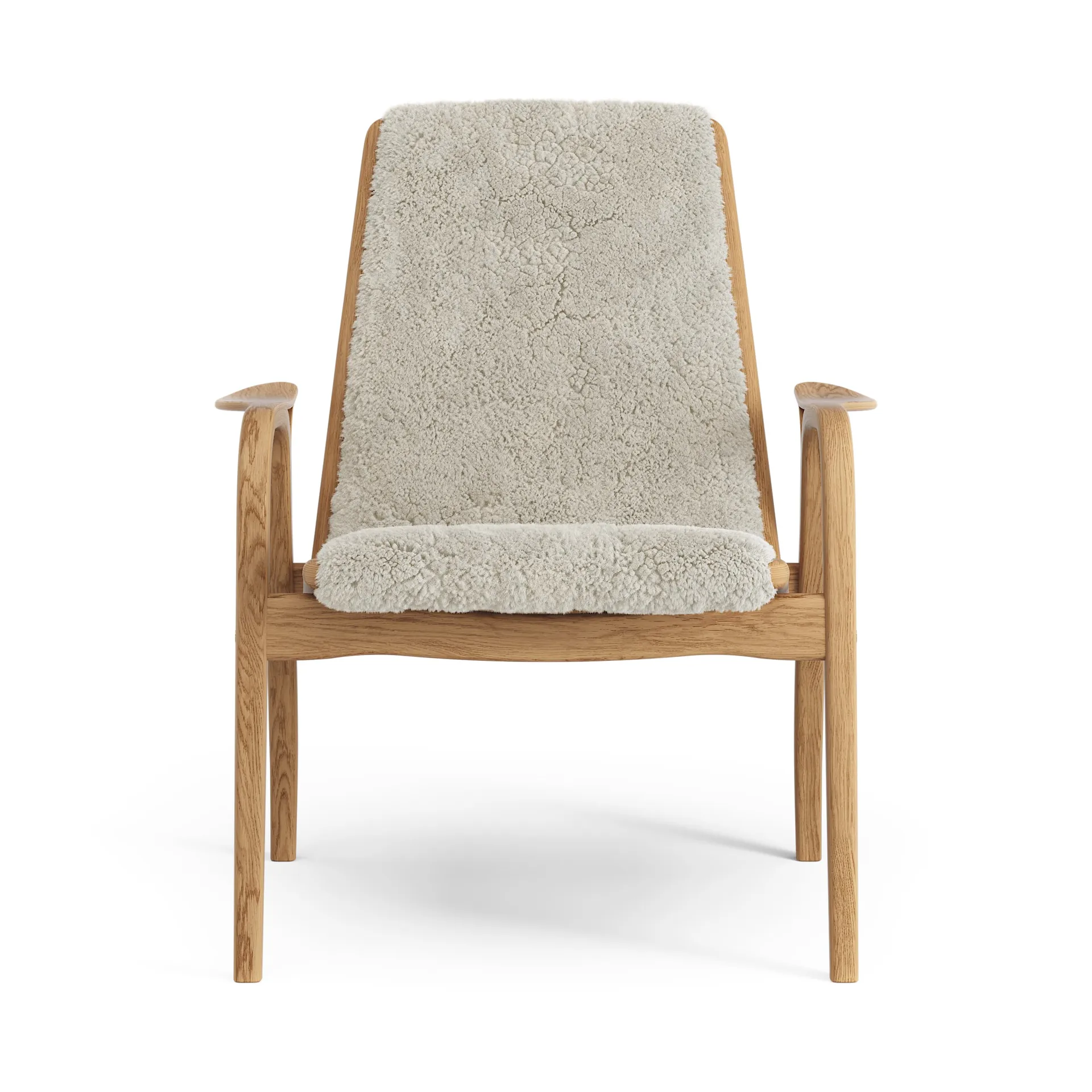 Sillón Laminett roble aceitado/piel de oveja, Moonlight (beige) Swedese