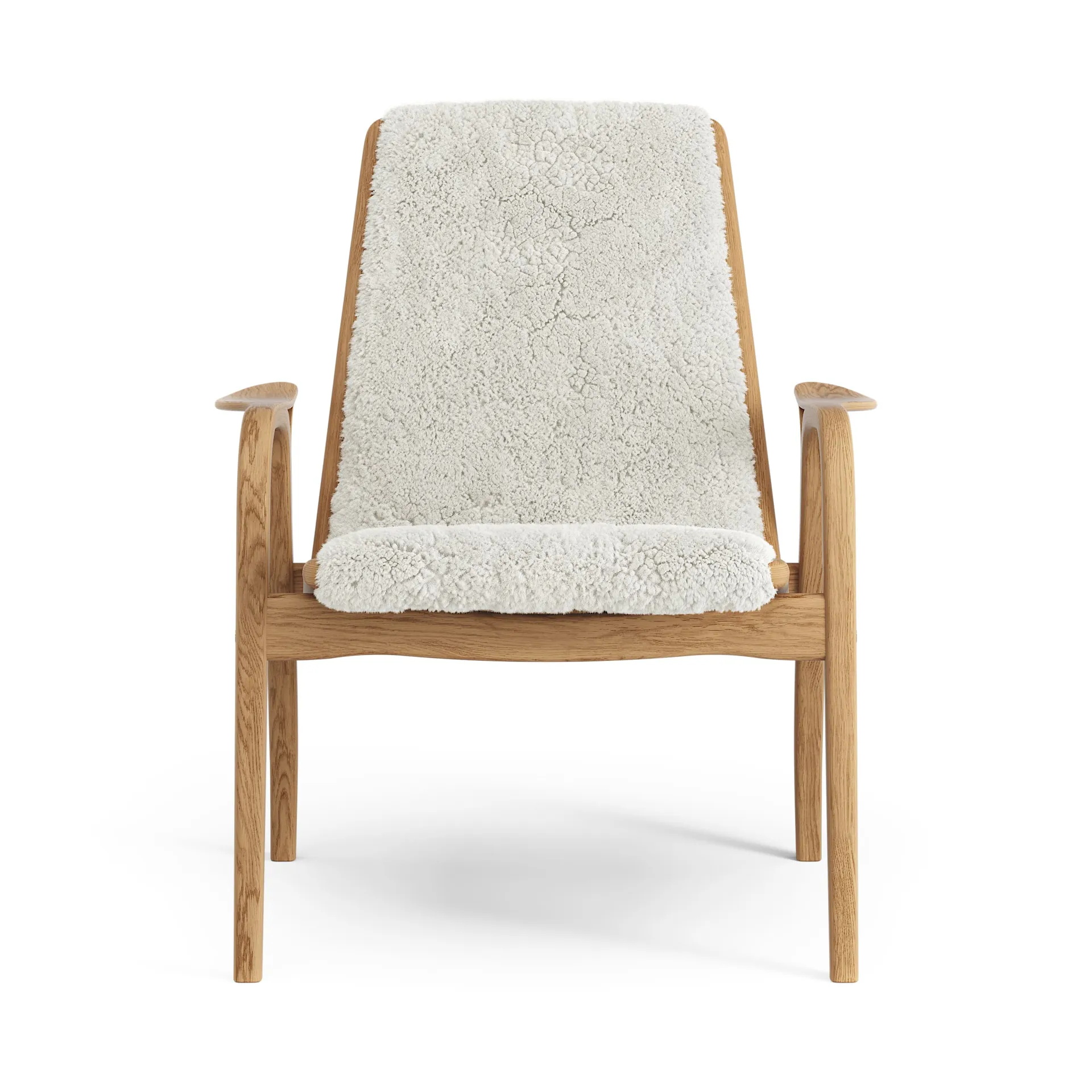 Sillón Laminett roble aceitado/piel de oveja, Offwhite (blanco) Swedese