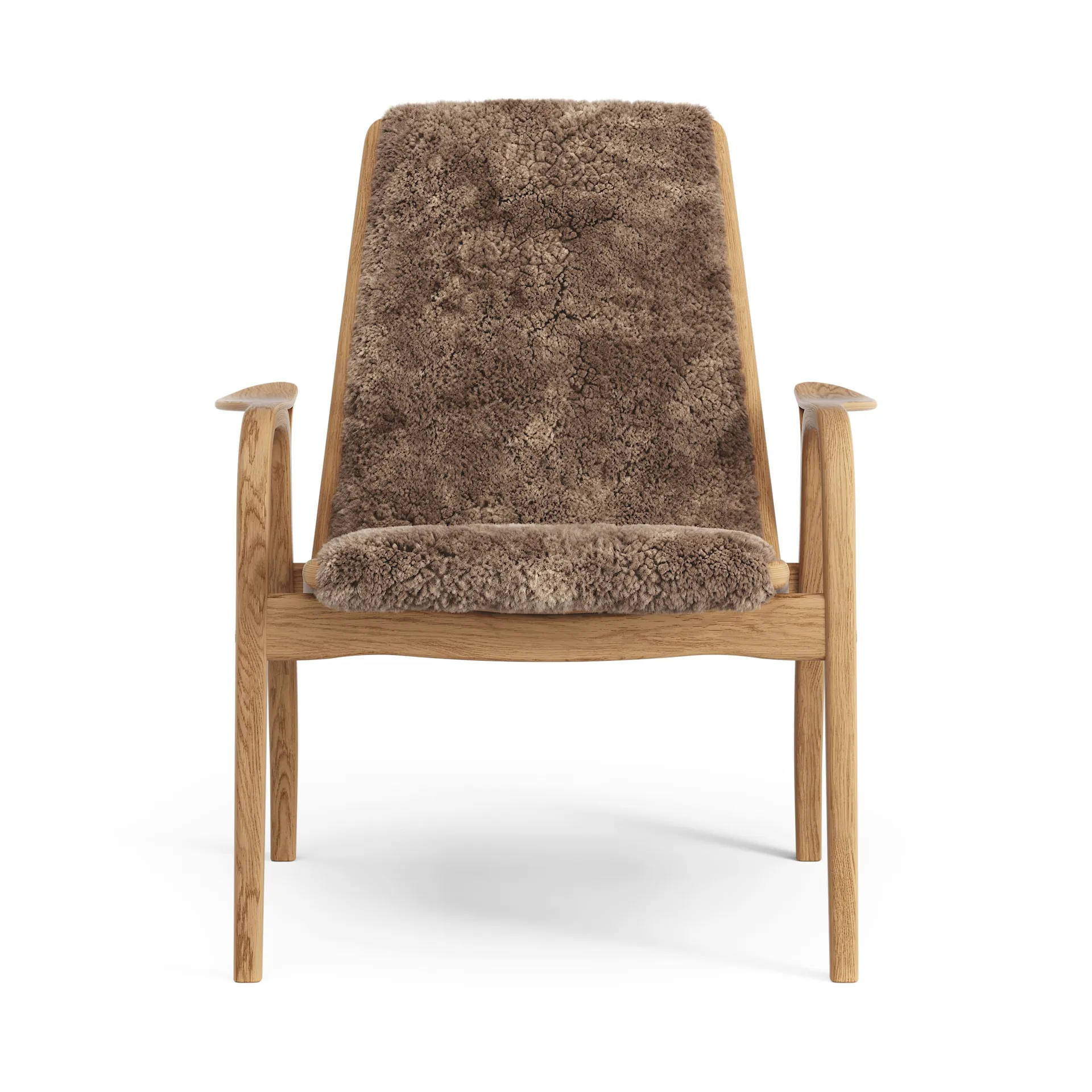 Sillón Laminett roble aceitado/piel de oveja, Sahara (marrón turrón) Swedese