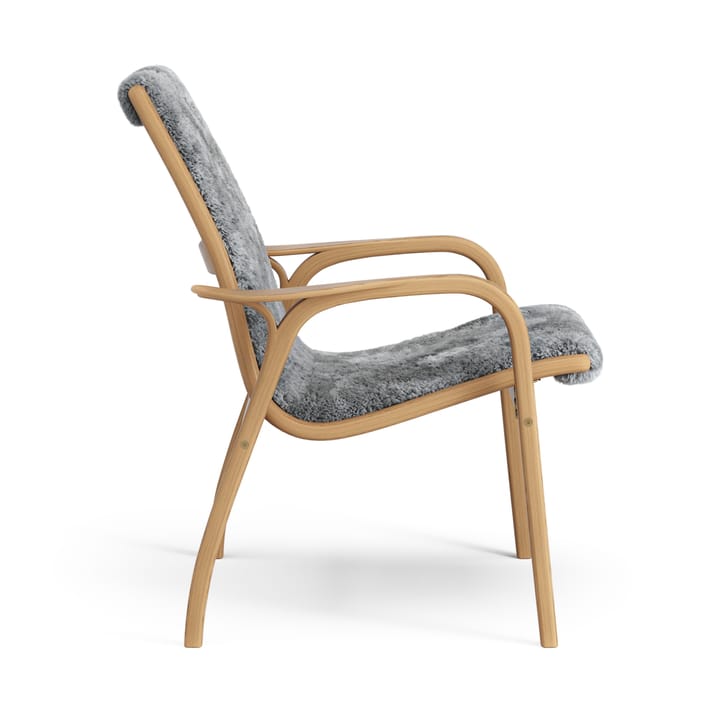 Sillón Laminett roble aceitado/piel de oveja, Scandinavian Grey (gris) Swedese