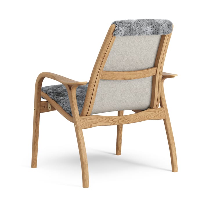 Sillón Laminett roble aceitado/piel de oveja, Scandinavian Grey (gris) Swedese