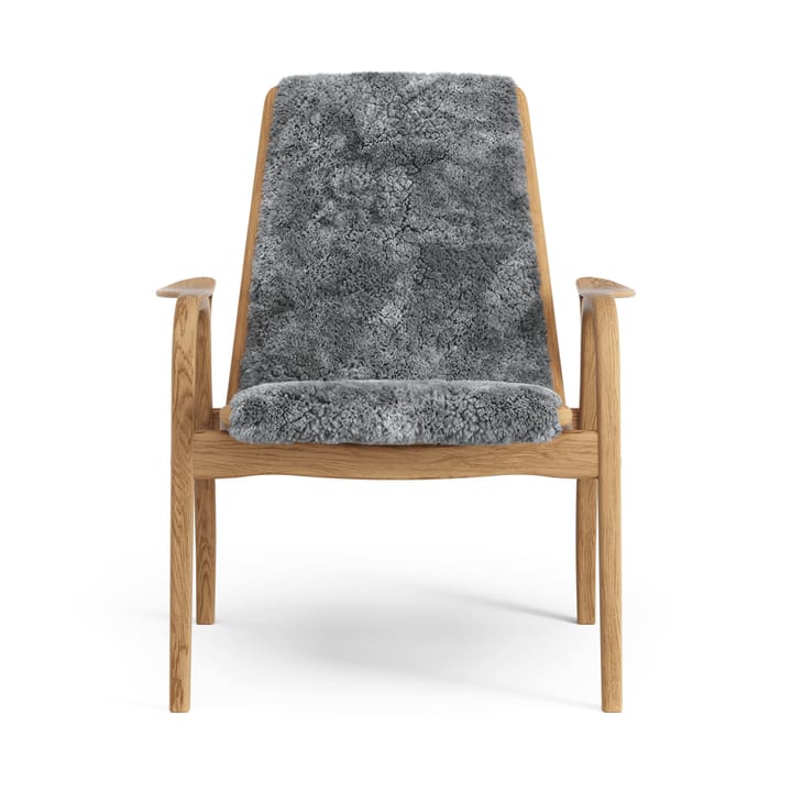 Sillón Laminett roble aceitado/piel de oveja, Scandinavian Grey (gris) Swedese