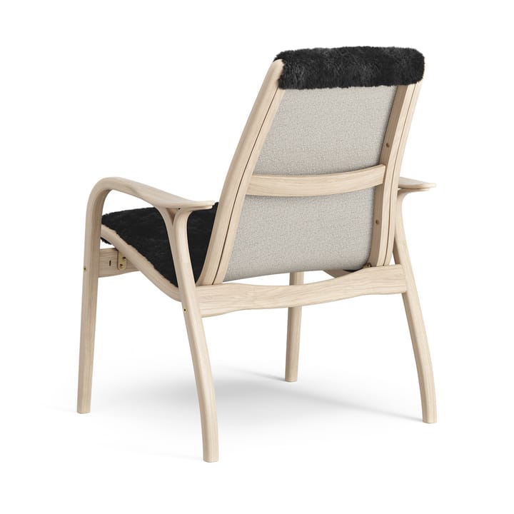Sillón Laminett roble pigmentado blanco/piel de oveja, Black (negro) Swedese