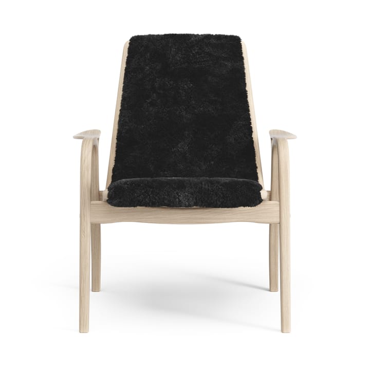 Sillón Laminett roble pigmentado blanco/piel de oveja, Black (negro) Swedese