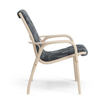 Sillón Laminett roble pigmentado blanco/piel de oveja - Charcoal (gris oscuro) - Swedese