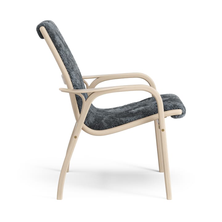 Sillón Laminett roble pigmentado blanco/piel de oveja, Charcoal (gris oscuro) Swedese