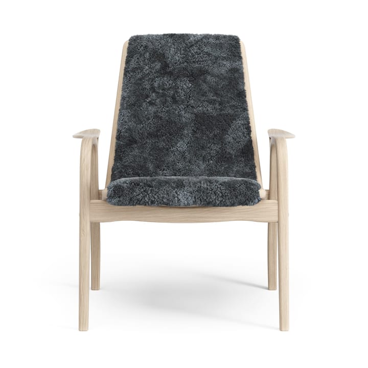 Sillón Laminett roble pigmentado blanco/piel de oveja, Charcoal (gris oscuro) Swedese