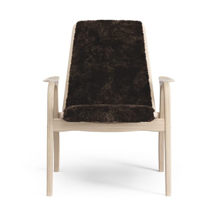 Sillón Laminett roble pigmentado blanco/piel de oveja, Espresso (marrón) Swedese