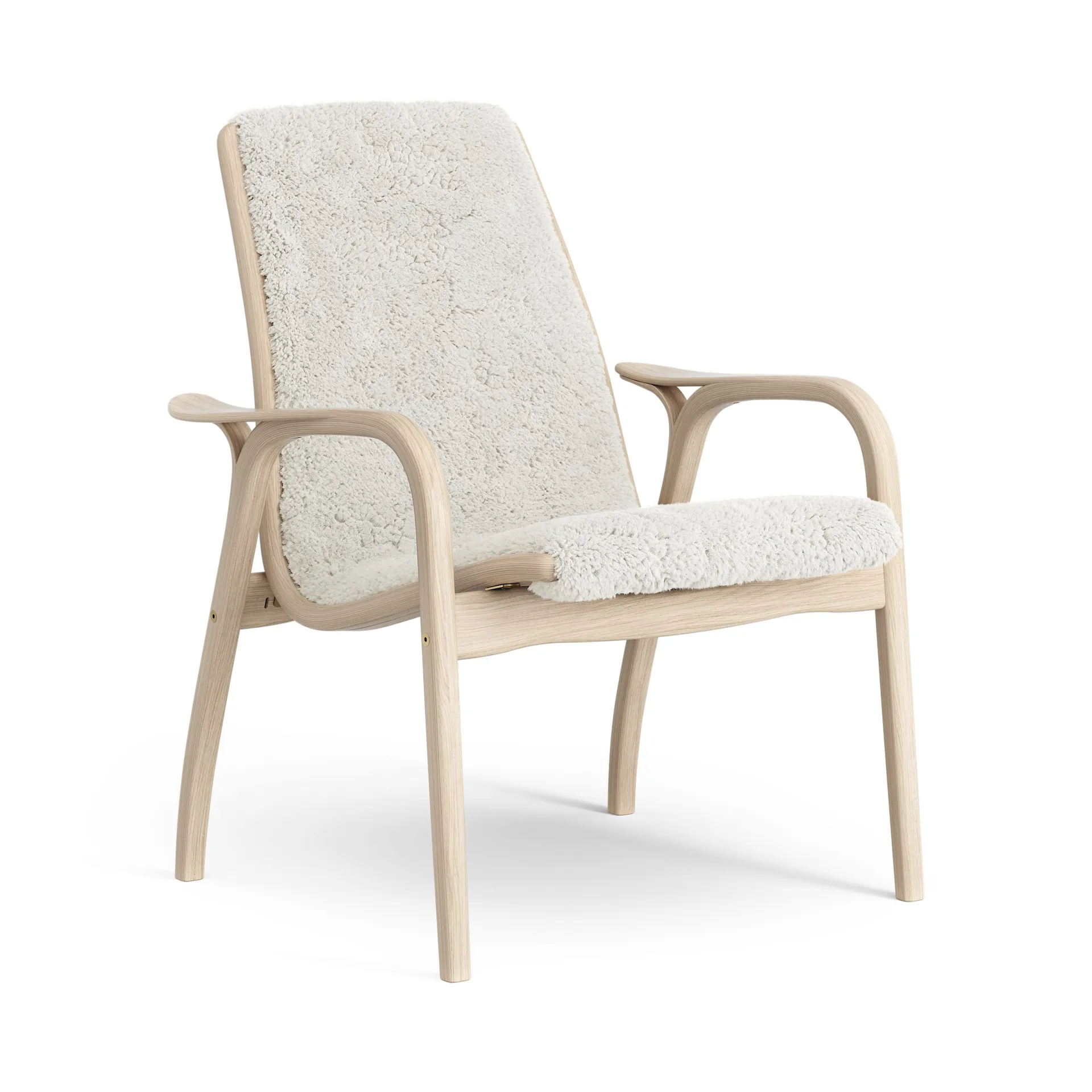 Sillón Laminett roble pigmentado blanco/piel de oveja, Offwhite (blanco) Swedese