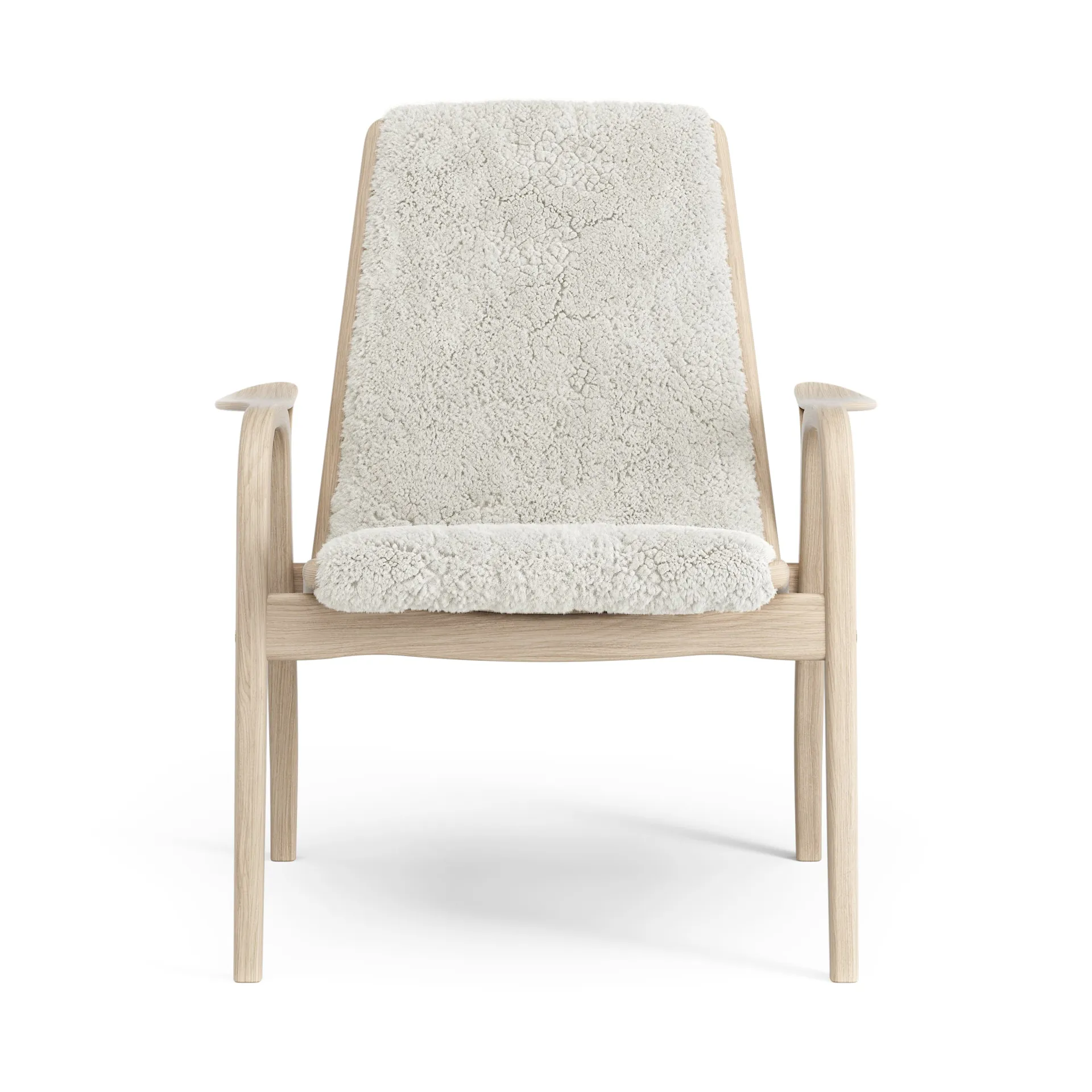 Sillón Laminett roble pigmentado blanco/piel de oveja, Offwhite (blanco) Swedese