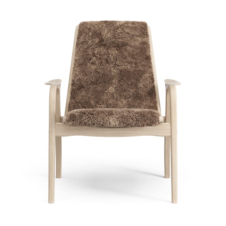 Sillón Laminett roble pigmentado blanco/piel de oveja, Sahara (marrón turrón) Swedese