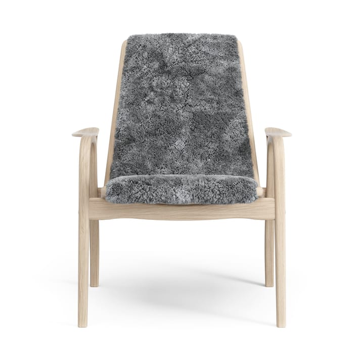 Sillón Laminett roble pigmentado blanco/piel de oveja, Scandinavian Grey (gris) Swedese
