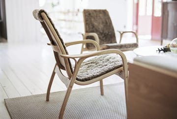 Sillón Laminett roble pigmentado blanco/piel de oveja - Scandinavian Grey (gris) - Swedese