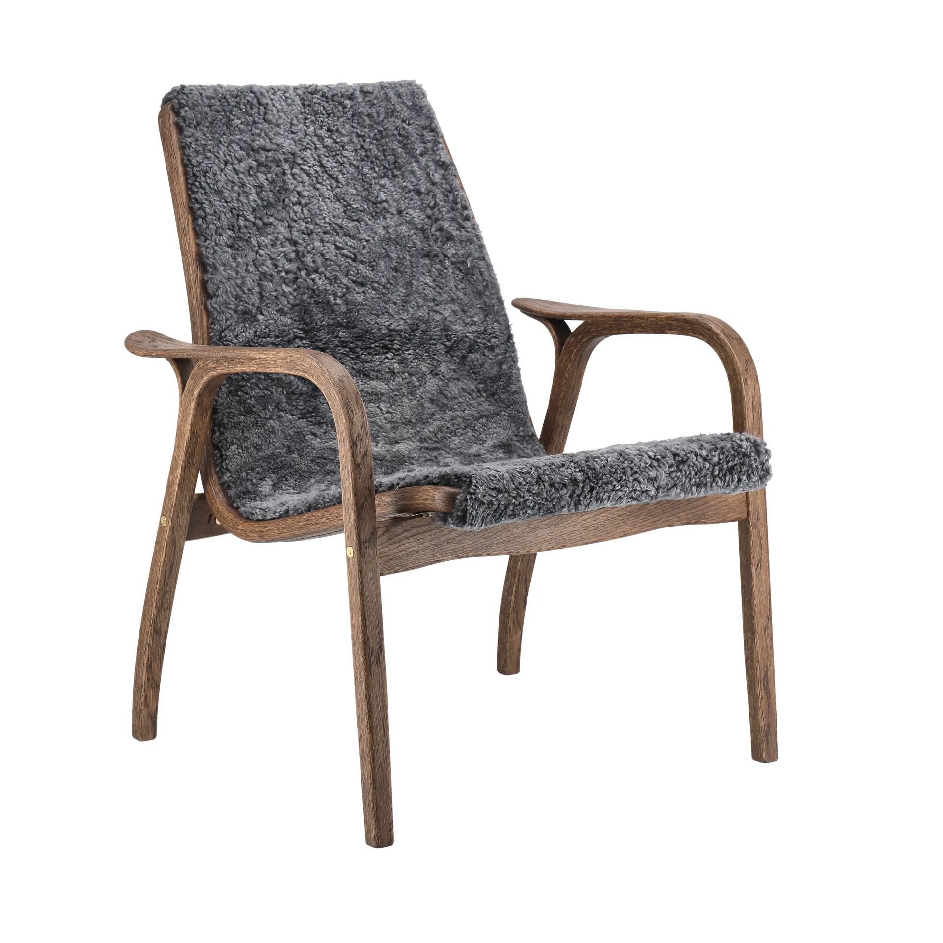 Sillón Laminett roble/piel de oveja Special Edition, Rubio Monocoat Chocolate-Charcoal Swedese