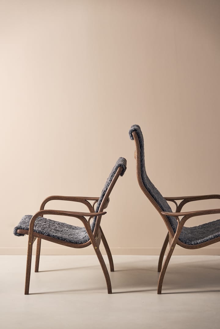 Sillón Laminett roble/piel de oveja Special Edition, Rubio Monocoat Chocolate-Charcoal Swedese