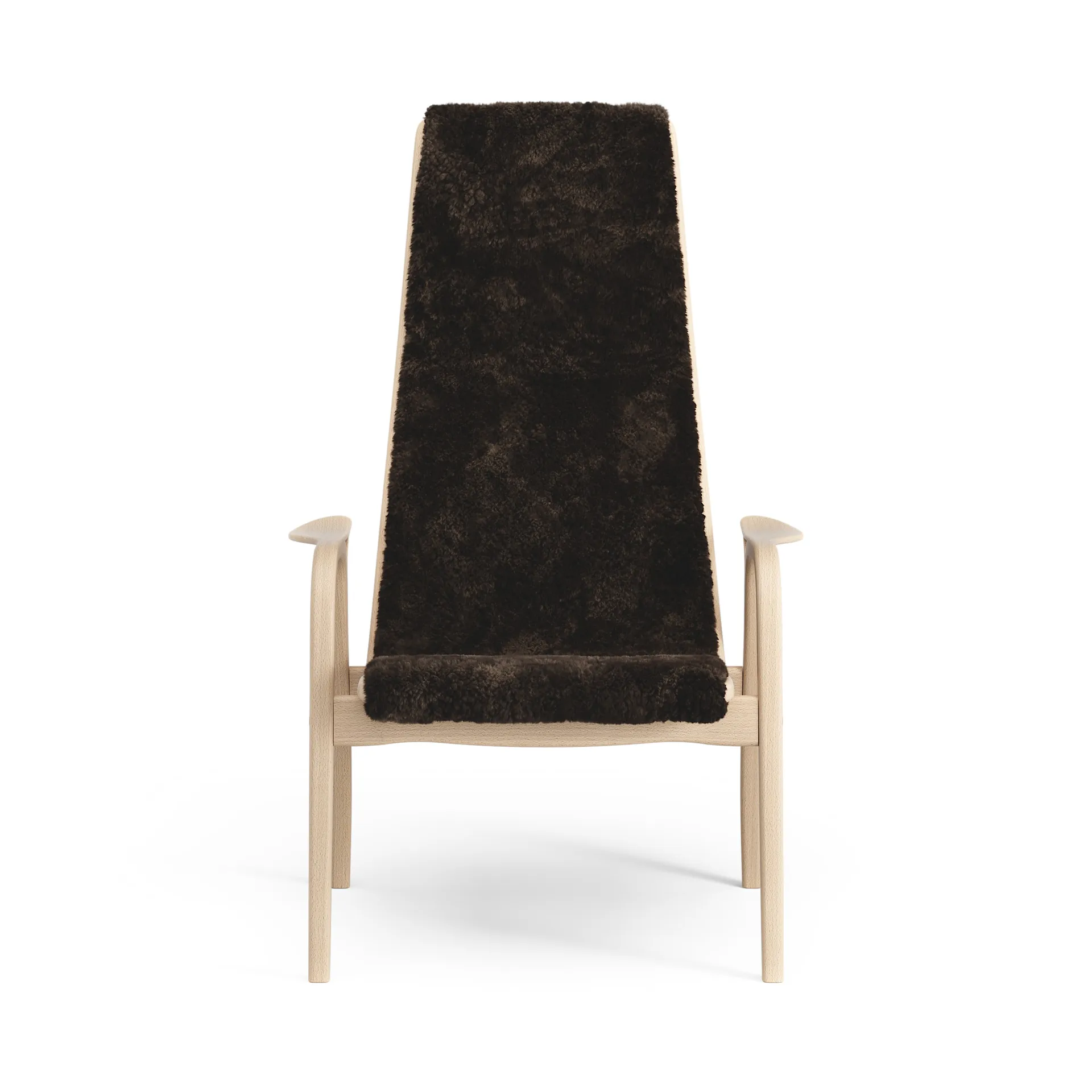 Sillón Lamino haya lacada/piel de oveja, Espresso (marrón) Swedese