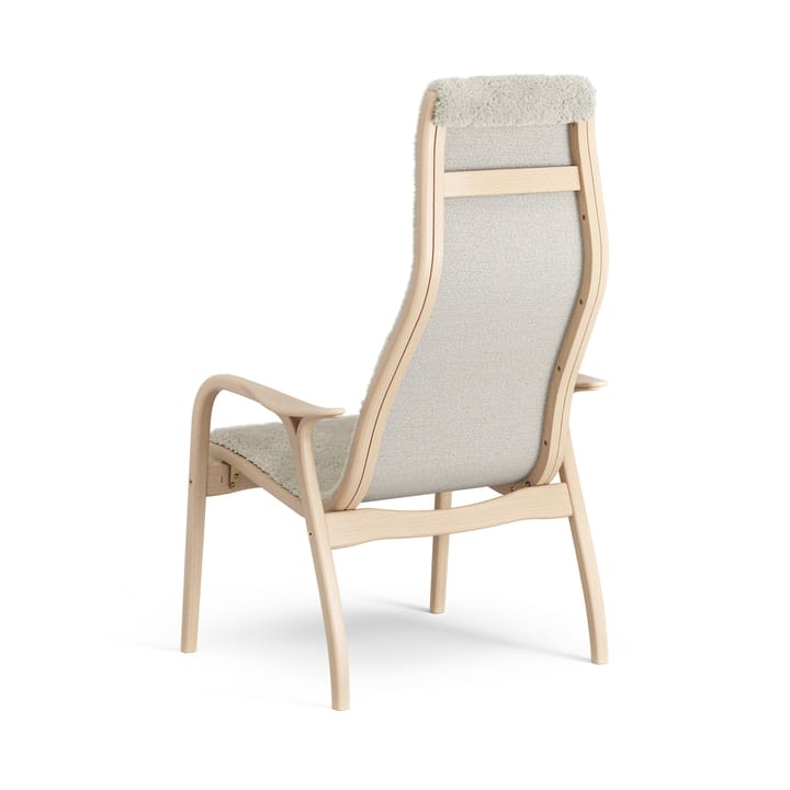 Sillón Lamino haya lacada/piel de oveja, Moonlight (beige) Swedese