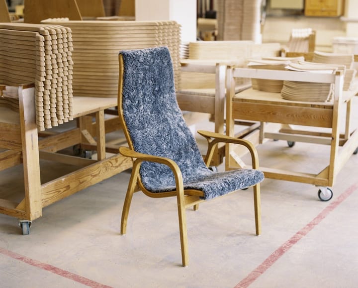 Sillón Lamino haya lacada/piel de oveja, Moonlight (beige) Swedese