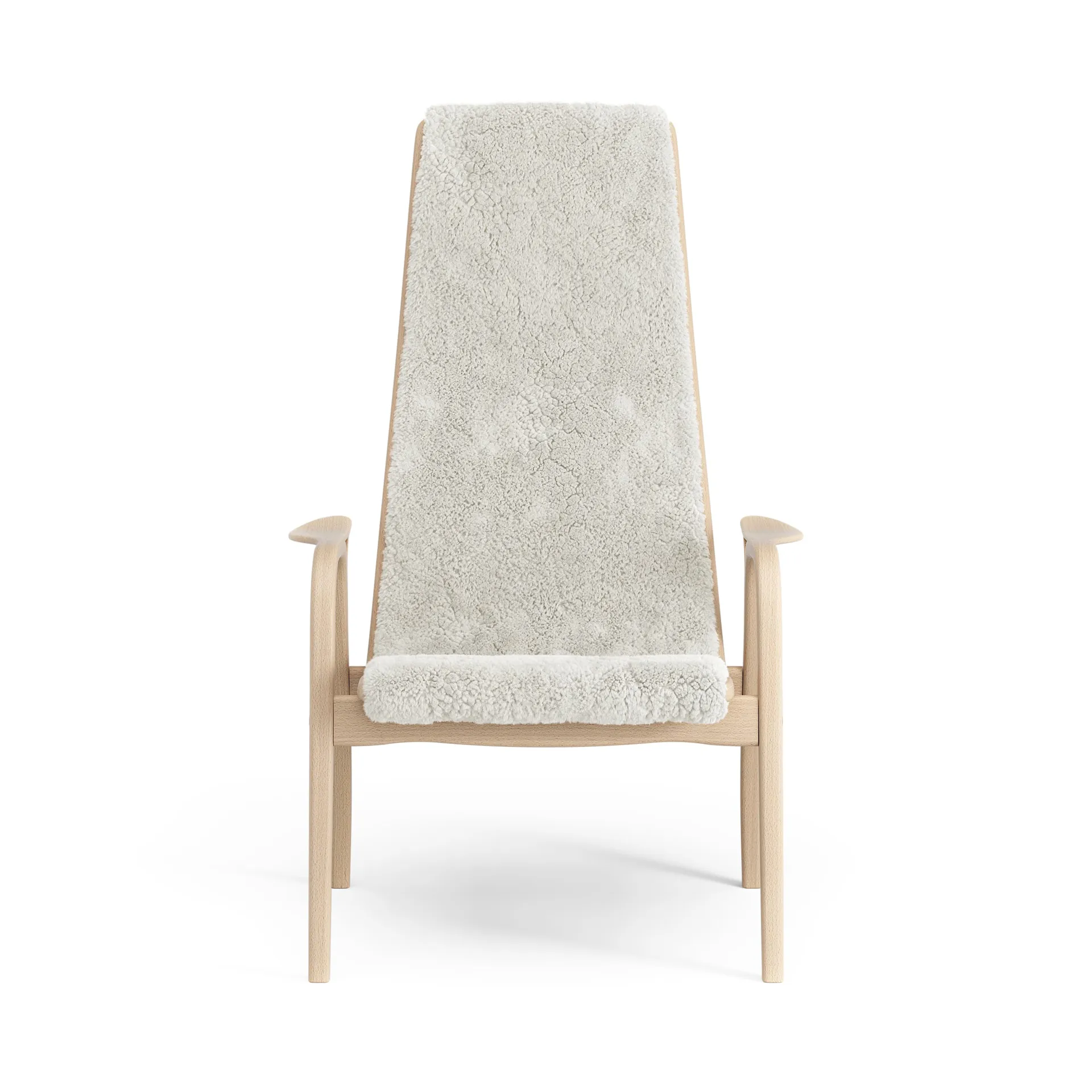 Sillón Lamino haya lacada/piel de oveja, Offwhite (blanco) Swedese