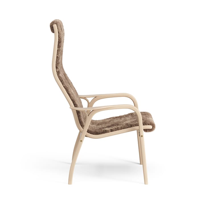 Sillón Lamino haya lacada/piel de oveja, Sahara (marrón turrón) Swedese