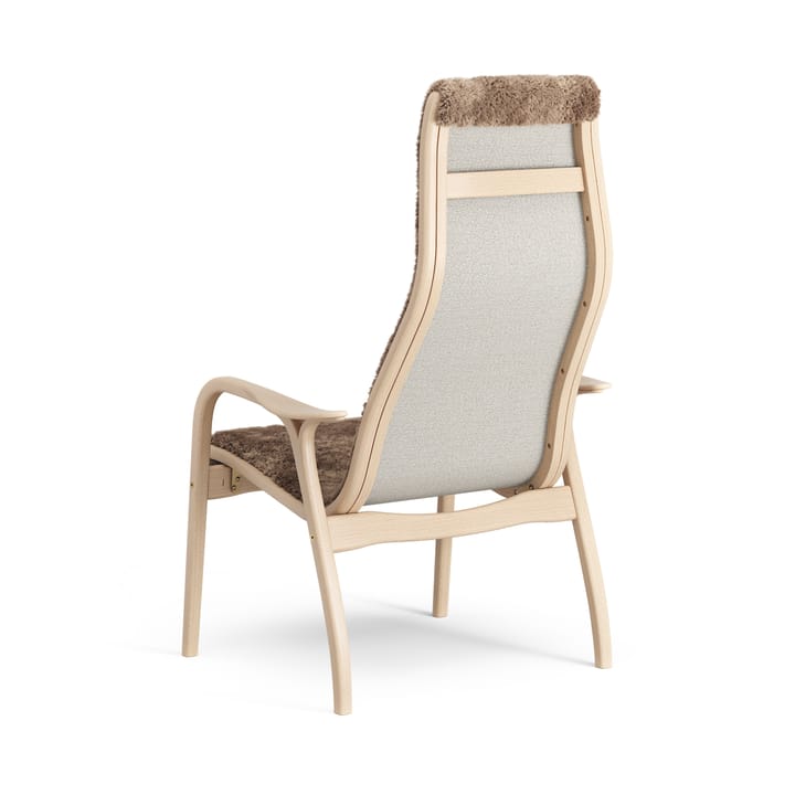 Sillón Lamino haya lacada/piel de oveja, Sahara (marrón turrón) Swedese