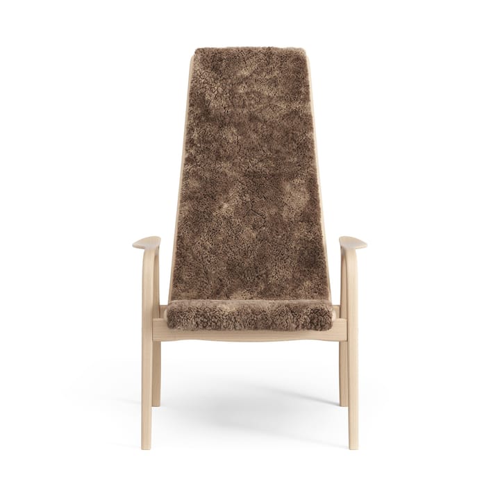 Sillón Lamino haya lacada/piel de oveja, Sahara (marrón turrón) Swedese
