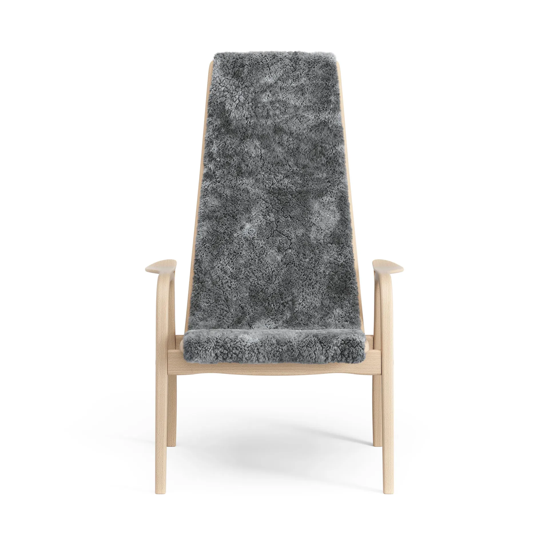 Sillón Lamino haya lacada/piel de oveja, Scandinavian Grey (gris) Swedese