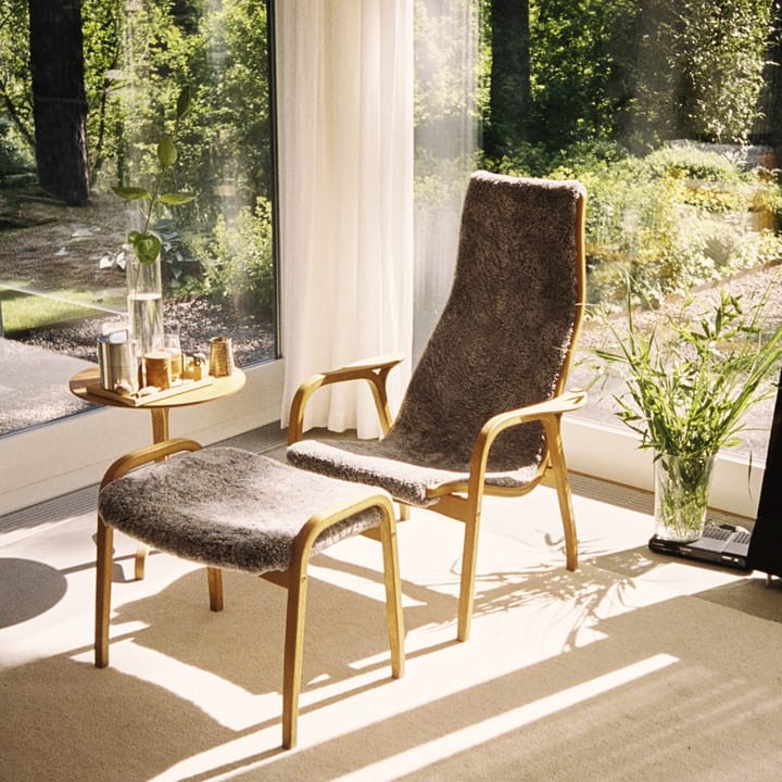 Sillón Lamino, Negro-asiento cuero-roble aceitado Swedese