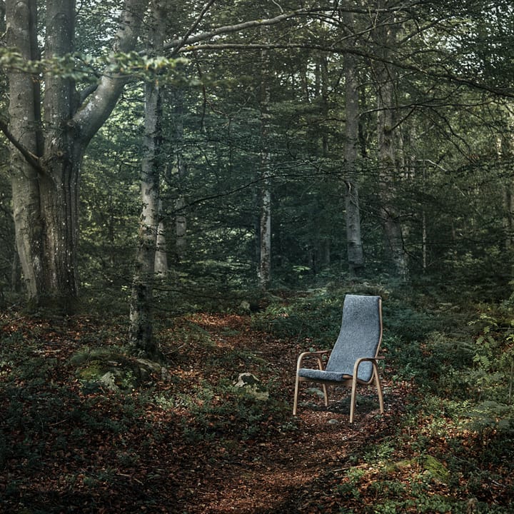 Sillón Lamino, Negro-asiento cuero-roble aceitado Swedese