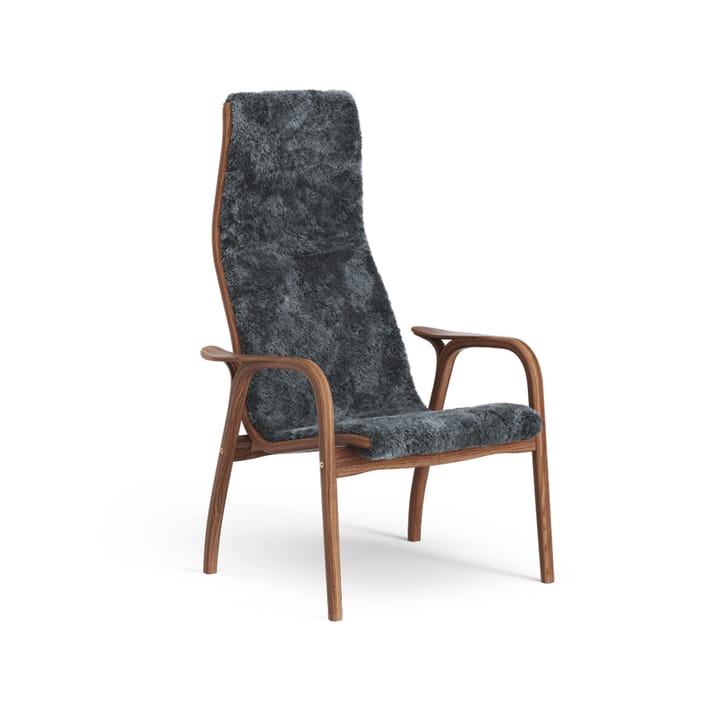 Sillón Lamino - Piel de oveja charcoal, nogal lacado - Swedese