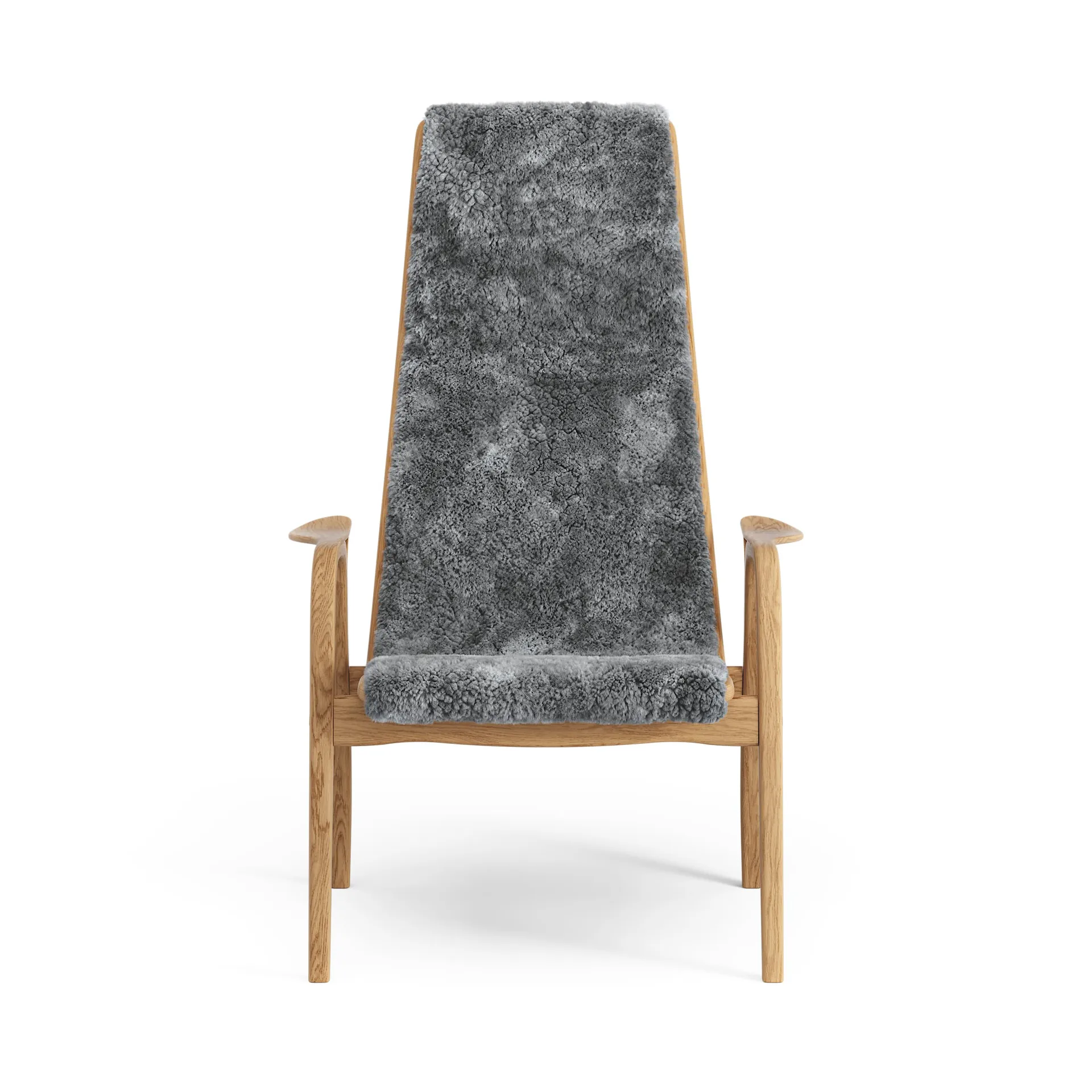Sillón Lamino roble aceitado/piel de oveja, Scandinavian Grey (gris) Swedese