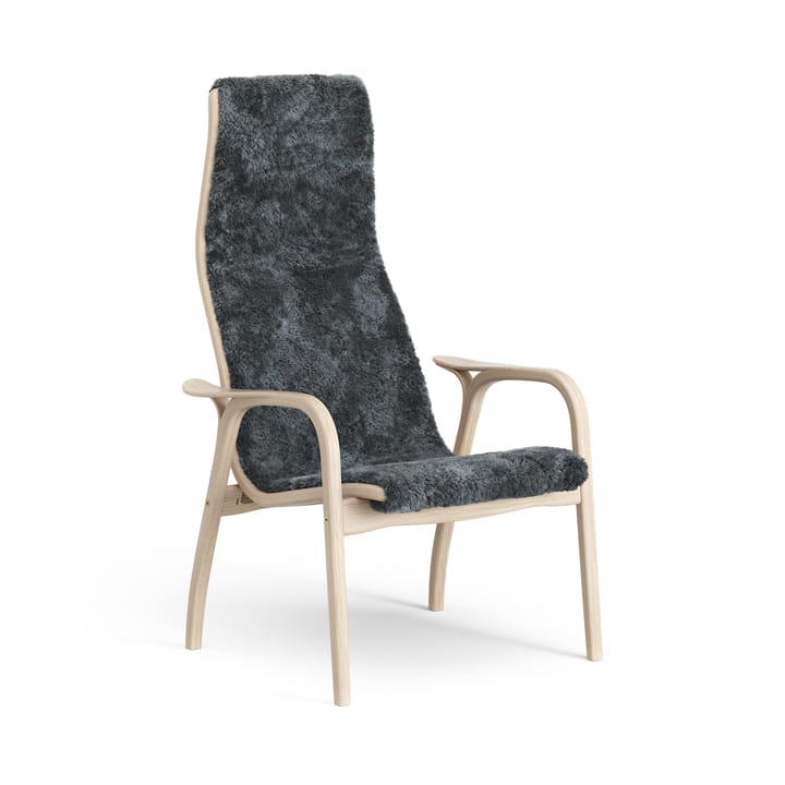 Sillón Lamino roble pigmentado blanco/piel de oveja - Charcoal (gris oscuro) - Swedese