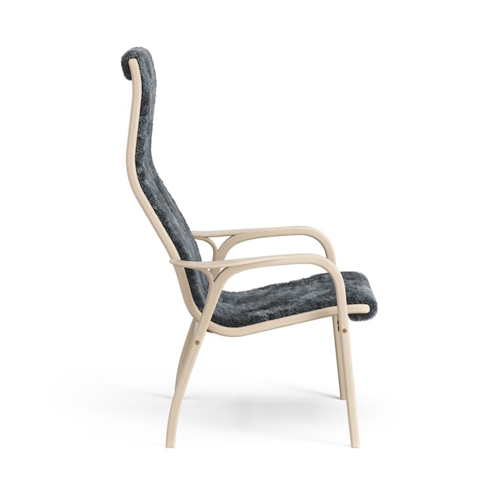 Sillón Lamino roble pigmentado blanco/piel de oveja, Charcoal (gris oscuro) Swedese