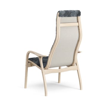 Sillón Lamino roble pigmentado blanco/piel de oveja - Charcoal (gris oscuro) - Swedese