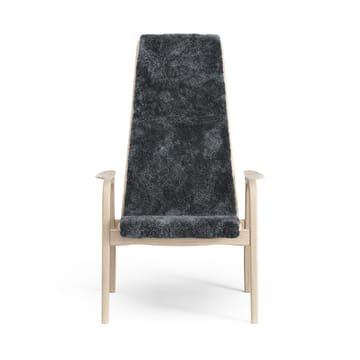 Sillón Lamino roble pigmentado blanco/piel de oveja - Charcoal (gris oscuro) - Swedese