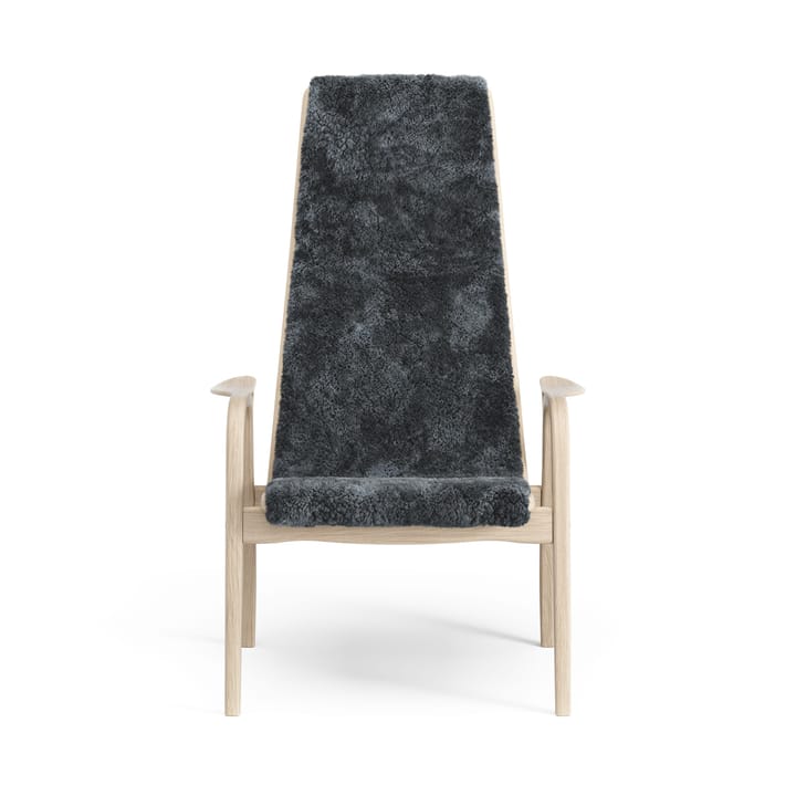 Sillón Lamino roble pigmentado blanco/piel de oveja, Charcoal (gris oscuro) Swedese