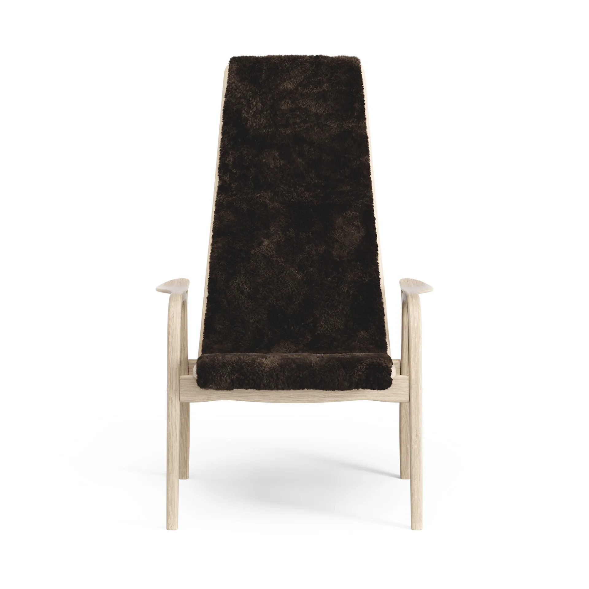 Sillón Lamino roble pigmentado blanco/piel de oveja, Espresso (marrón) Swedese