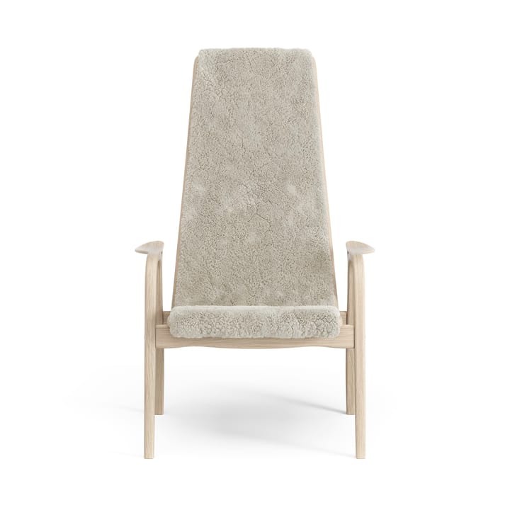 Sillón Lamino roble pigmentado blanco/piel de oveja, Moonlight (beige) Swedese