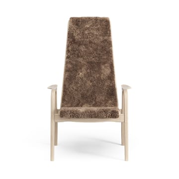 Sillón Lamino roble pigmentado blanco/piel de oveja - Sahara (marrón turrón) - Swedese