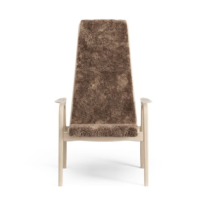 Sillón Lamino roble pigmentado blanco/piel de oveja, Sahara (marrón turrón) Swedese