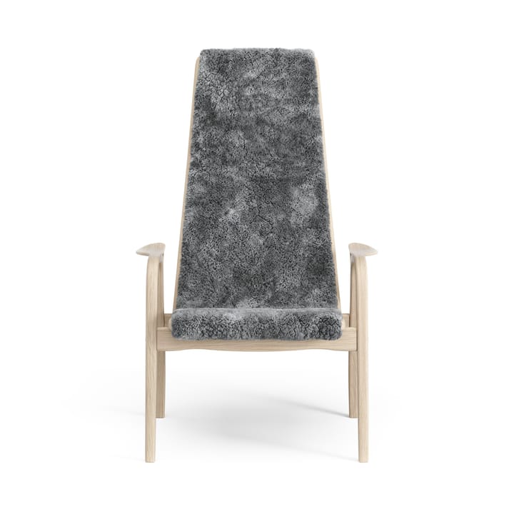 Sillón Lamino roble pigmentado blanco/piel de oveja, Scandinavian Grey (gris) Swedese