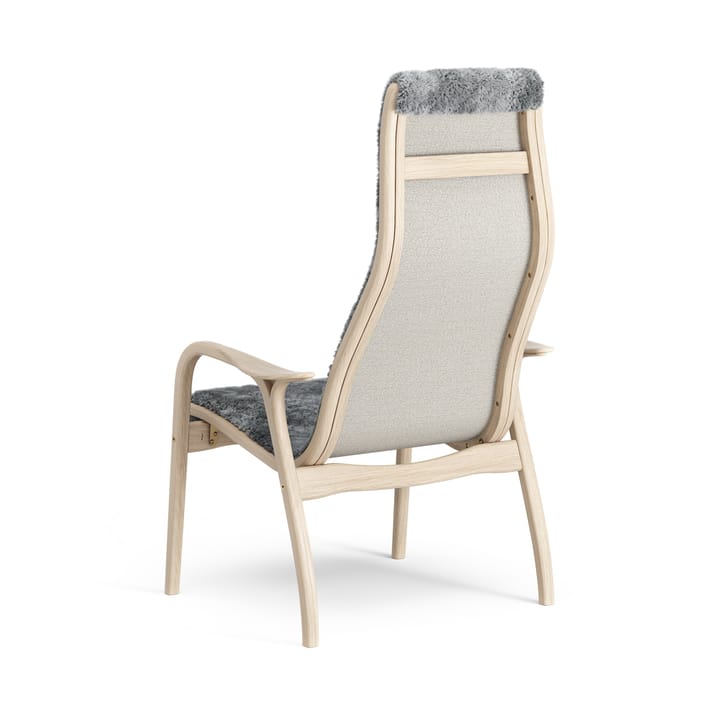 Sillón Lamino roble pigmentado blanco/piel de oveja, Scandinavian Grey (gris) Swedese