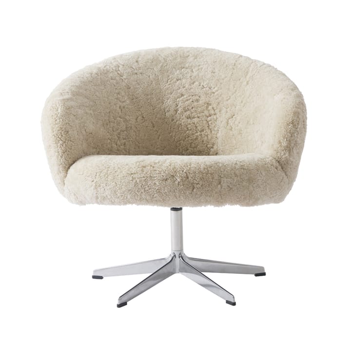 Sillón Rondino, Piel de oveja moonlight, aluminio pulido Swedese