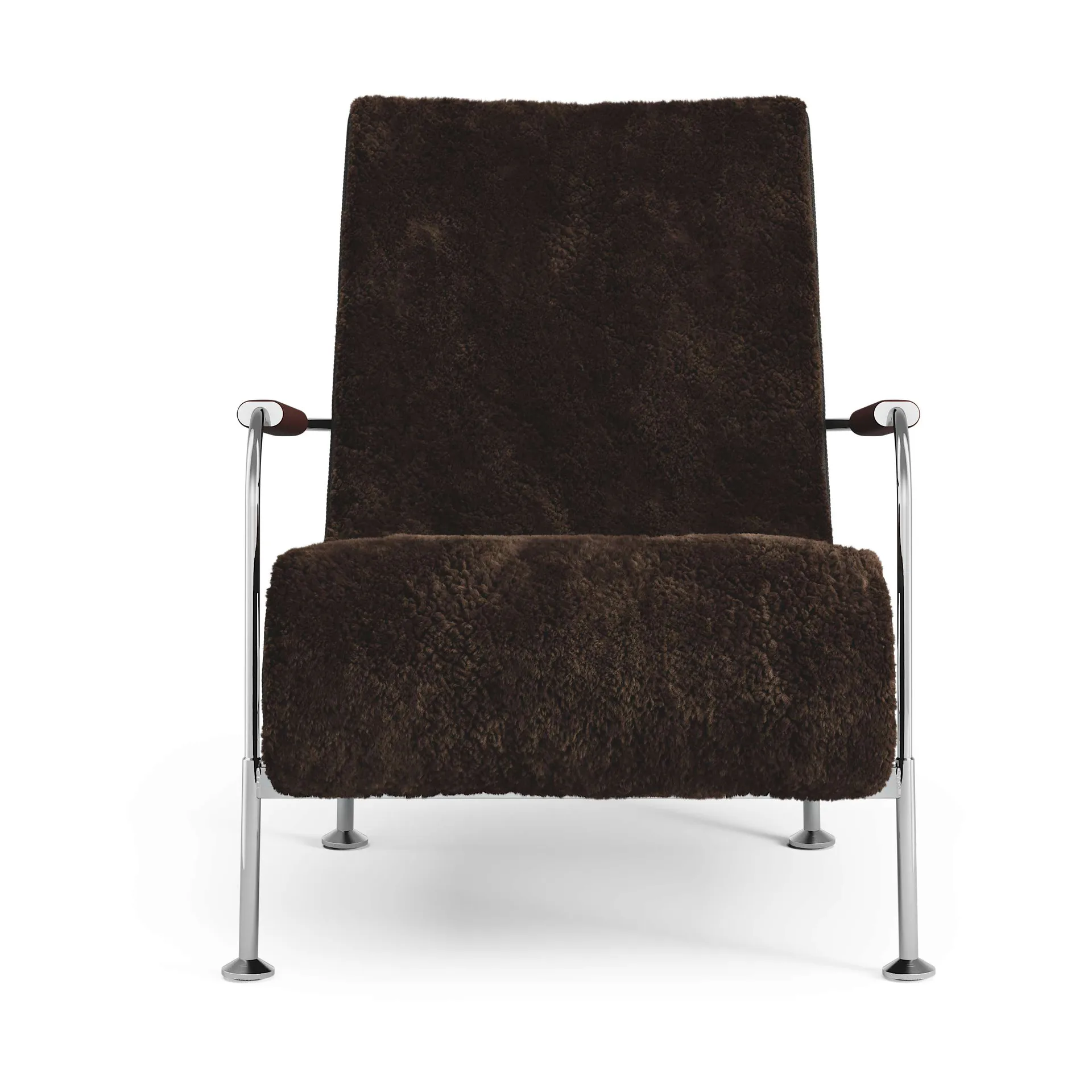 Sillón Serpentine, Piel de oveja Espresso-cromo-Tärnsjö Tobacco Swedese