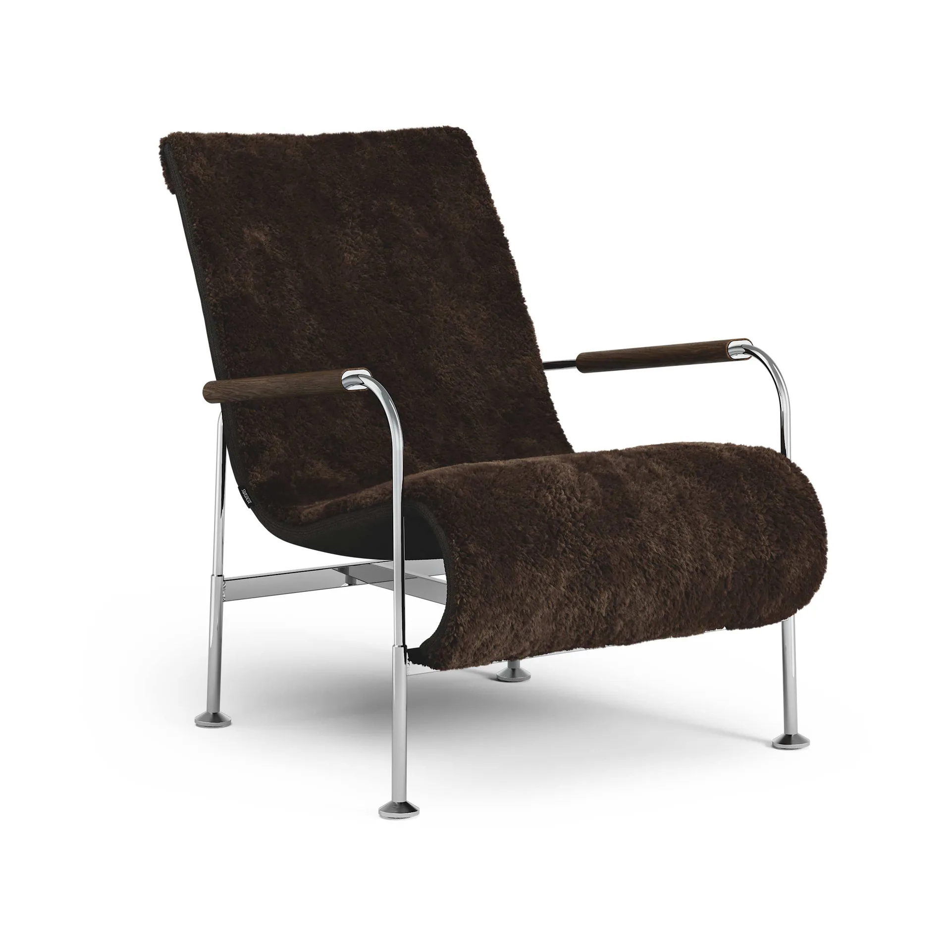 Sillón Serpentine, Piel de oveja Espresso-cromo Swedese