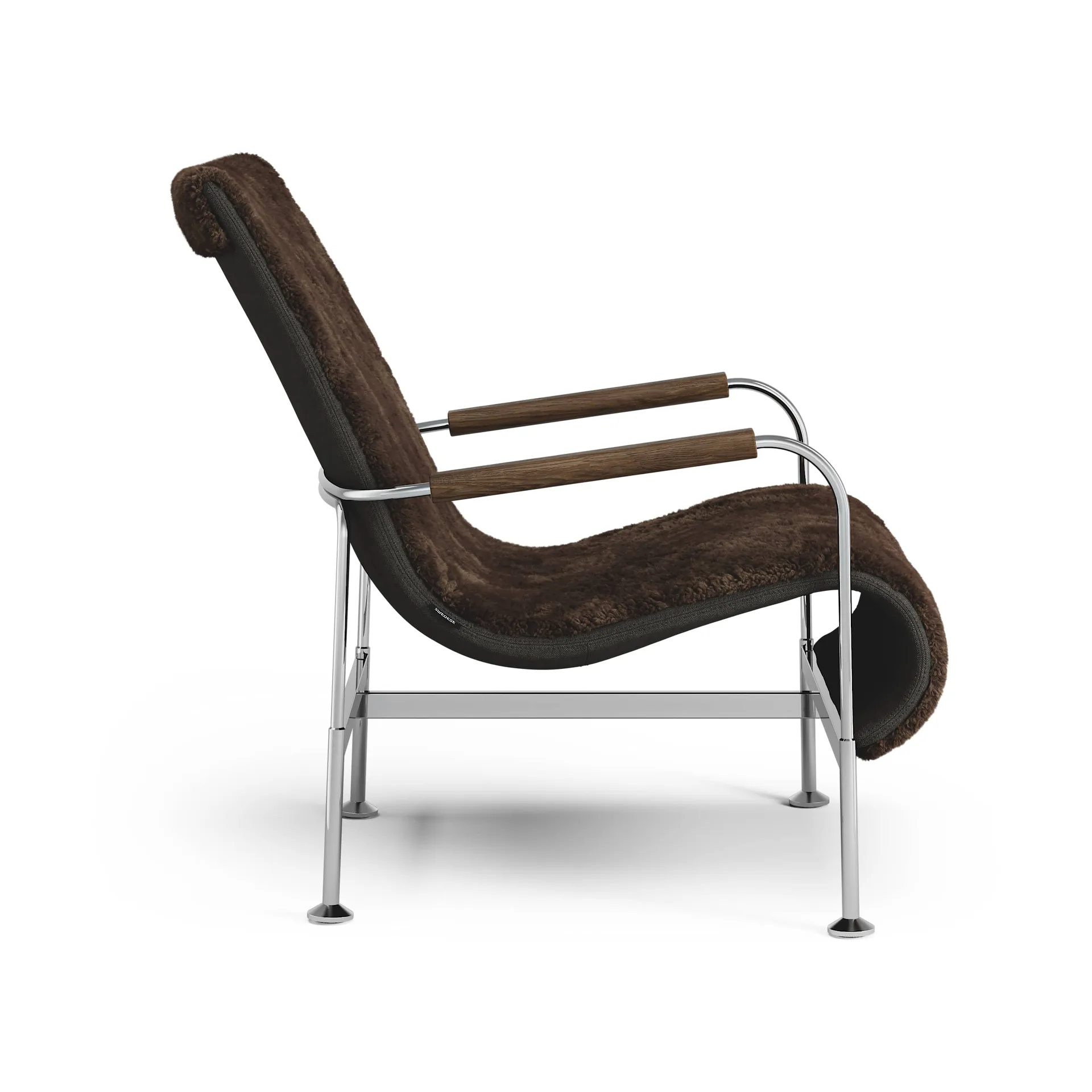 Sillón Serpentine, Piel de oveja Espresso-cromo Swedese