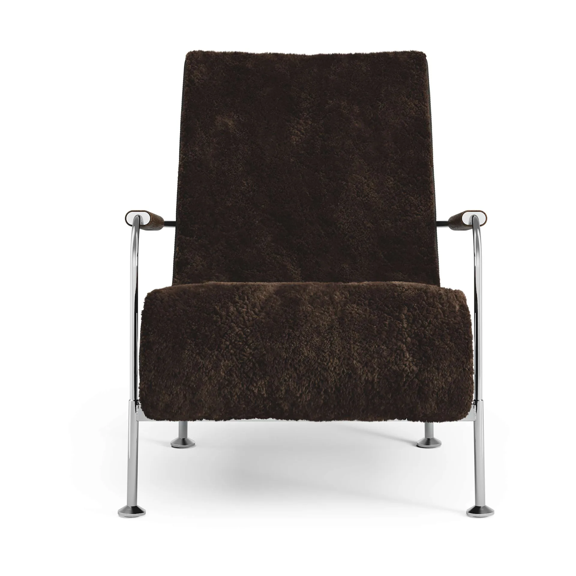 Sillón Serpentine, Piel de oveja Espresso-cromo Swedese